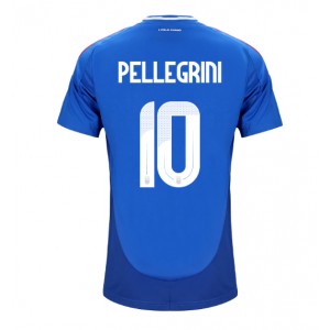 Fotbalové Dres Itálie Lorenzo Pellegrini #10 Domácí Oblečení ME 2024 Krátký Rukáv